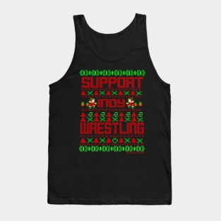 ugly christmas sweater support indy wrestling Tank Top